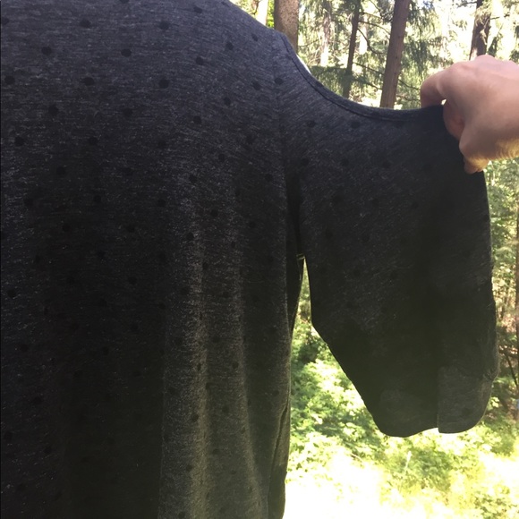 Loft so soft knit black/ gray cold shoulder blouse - Picture 9 of 11